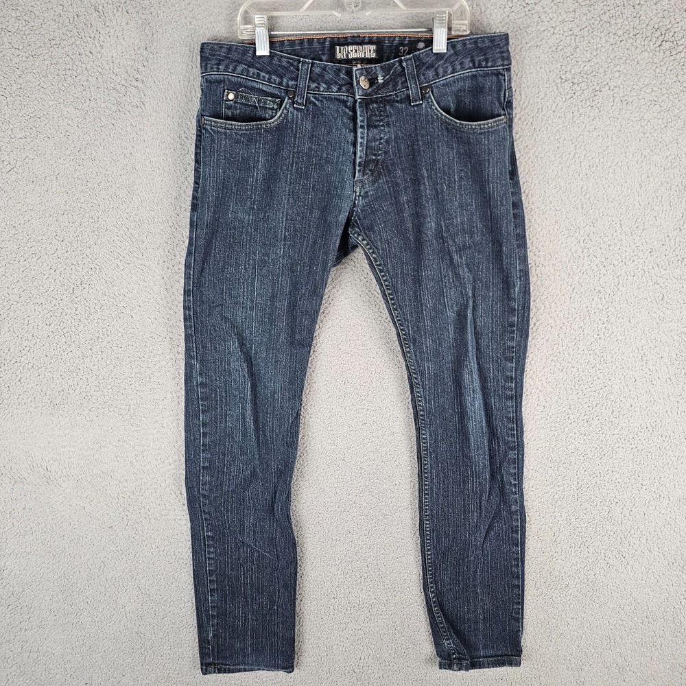 Lip Service‎ Jeans Men's 32 Blue Denim Stretch Rude Fit Button Fly M64-002-HT